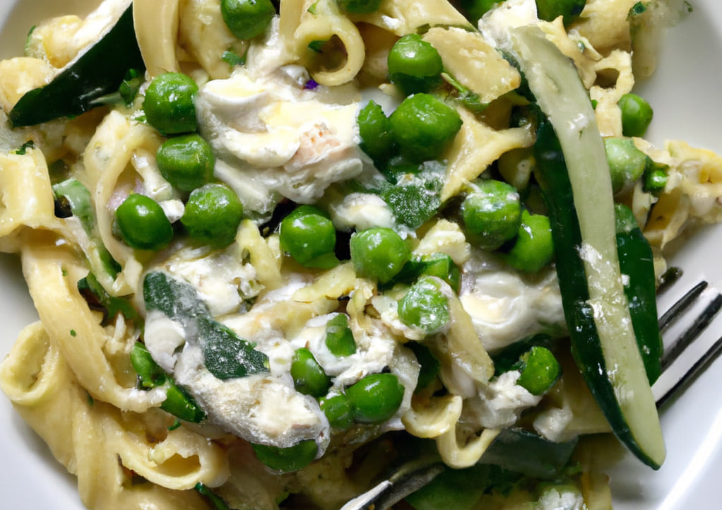 Courgette and pea pasta with ricotta cheese AH7.fit™
