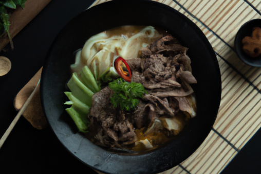 Beef and Vege Udon Noodle Soup