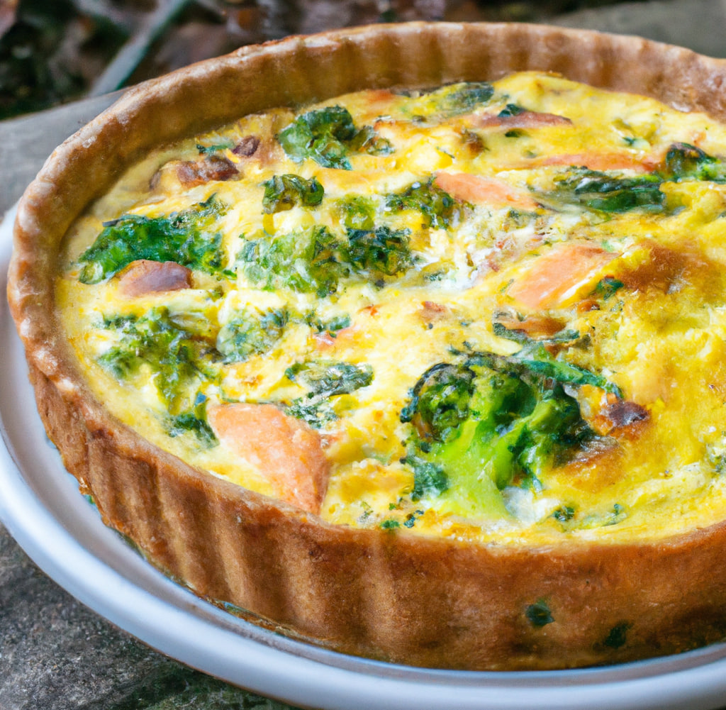Hot smoked salmon and broccoli quiche AH7.fit™