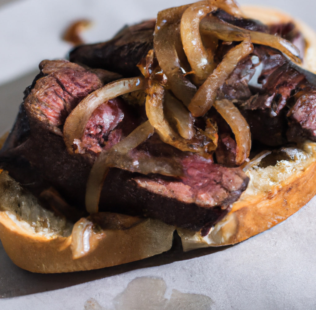 Open smoky steak sandwich with caramelised onions AH7.fit™